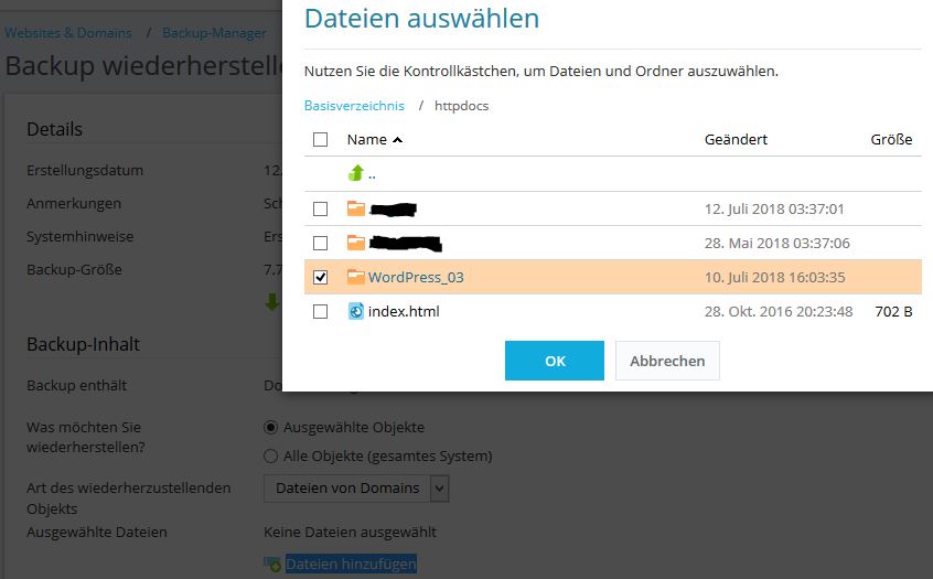 Dateien wiederherstellen